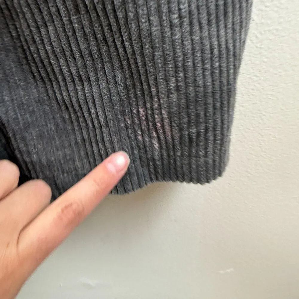 Gudrun Sjoden Gray Corduroy Coat Jacket Button Up Lagenlook Boho Size M - Picture 5 of 16